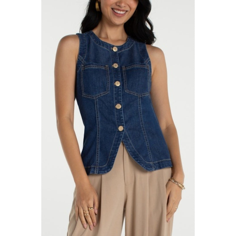 Liverpool Los Angeles - Womens Crew Neck Split Front Vest