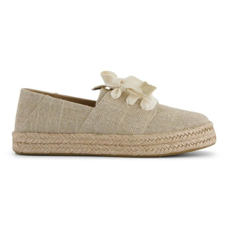 TOMS - Womens Carolina Lace Up - Natural Undyed Subtle Glimmer Woven