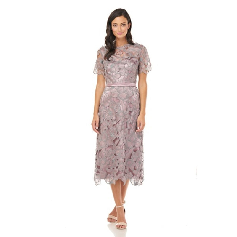 JS Collections - Womens Laser Cut Flower Illusion Drs
