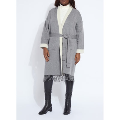 Lysse - Womens Juliette Fringed Sweater Coat Curvy