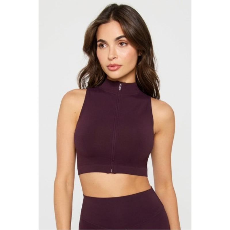 Fabletics - Womens Sleek Seamless Zip Crop Top