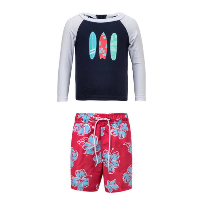 Snapper Rock - Baby Hibiscus Surfboard Long Sleeve Baby Set