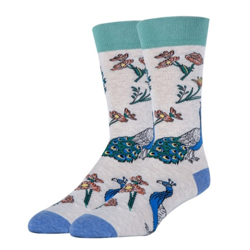 Oooh Yeah - Mens Peacock Boo-Novelty-Mens Crew Socks