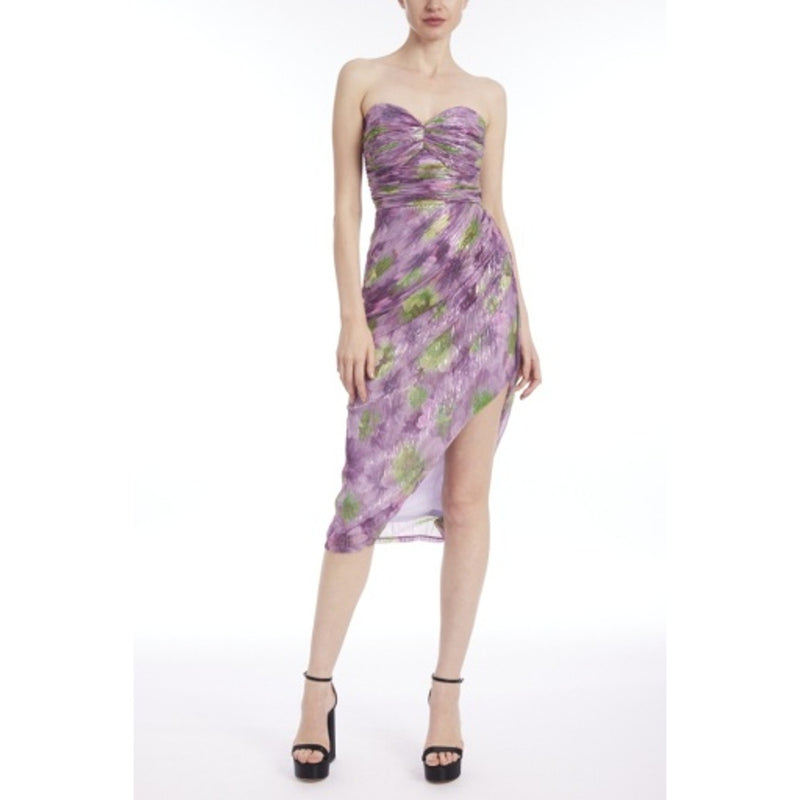 Badgley Mischka - Womens Strplss Asym Print