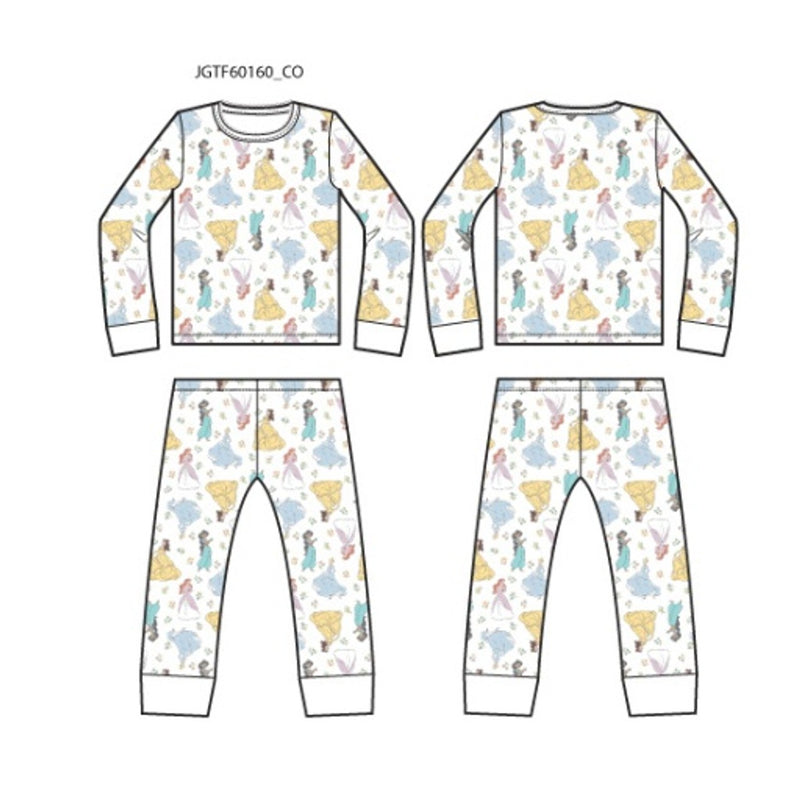 Janie and Jack - K Long Sleeve Princess Flower Disney Sleep Sb1 E1