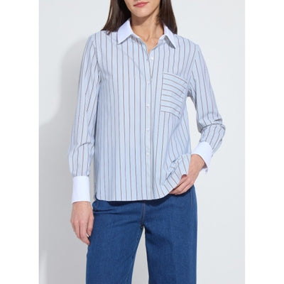 Lysse - Womens Executive Stripe & White Collar Cropped Schiffer