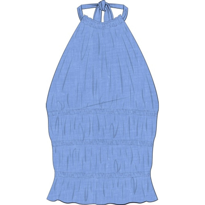 Onia - Womens Air Linen Smocked Halter Top