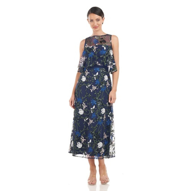 JS Collections - Womens Amira Popover Tea Length Dress