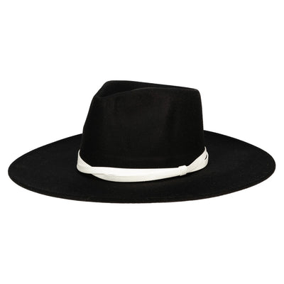 San Diego Hat Company - Faux Felt Wide Brim Fedora with Twisted
