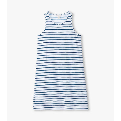 Little Blue House - Unisex Tank Dress Watercolor Stripes