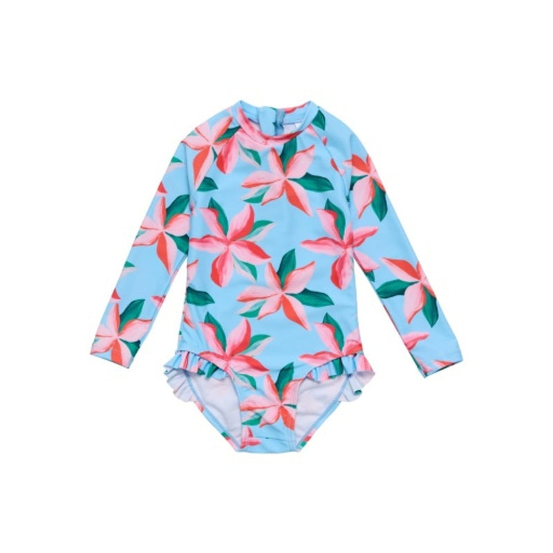 Snapper Rock - Girls Laguna Bloom Recycled Leg Frill Surf Suit