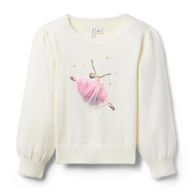 Janie and Jack - Girls S Ivry Ballerina Intrs Sweater W2b
