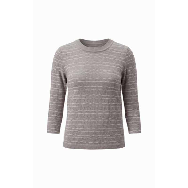 Liverpool Los Angeles - Womens 3/4 Slv Crew Neck Knit Top with Rib Trim
