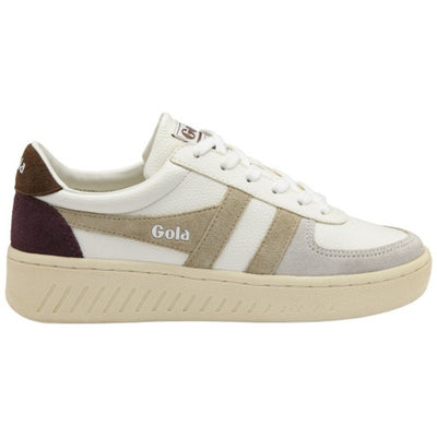 Gola - Womens Grandslam Trident Sneakers - White/Wheat/Dark Brown