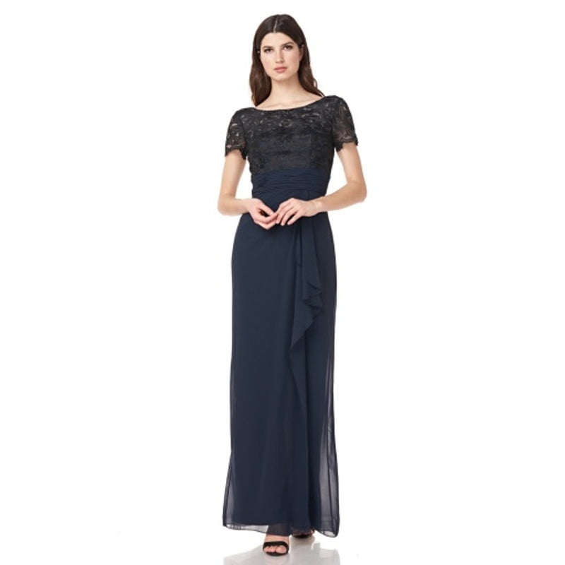 JS Collections - Womens Embroidered and Chiffon Gown