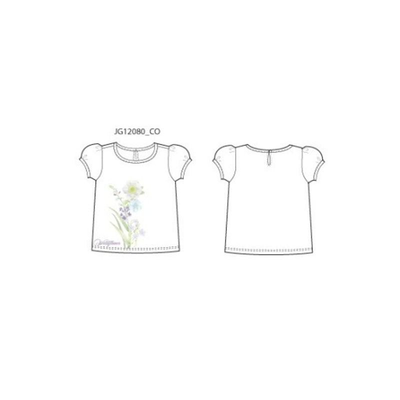 Janie and Jack - Girls K Wht Floral Graphic Top Spbk