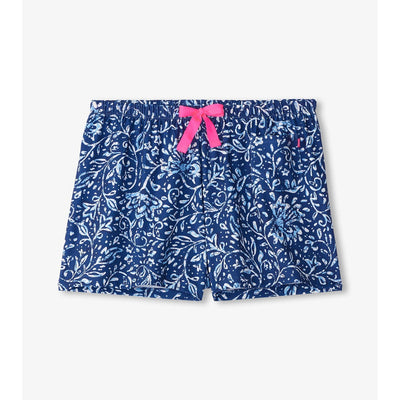 Little Blue House - Unisex Batik Flowers Pj Shorts in a Bag