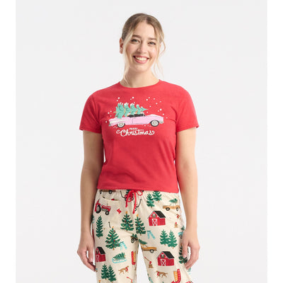 Little Blue House - Merry Christmas Womens Pajama Tee