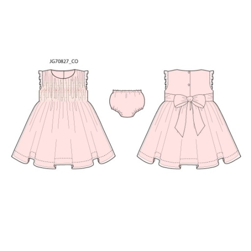 Janie and Jack - Girls with Pnk Smckd Orgnza Dress Sp Occ