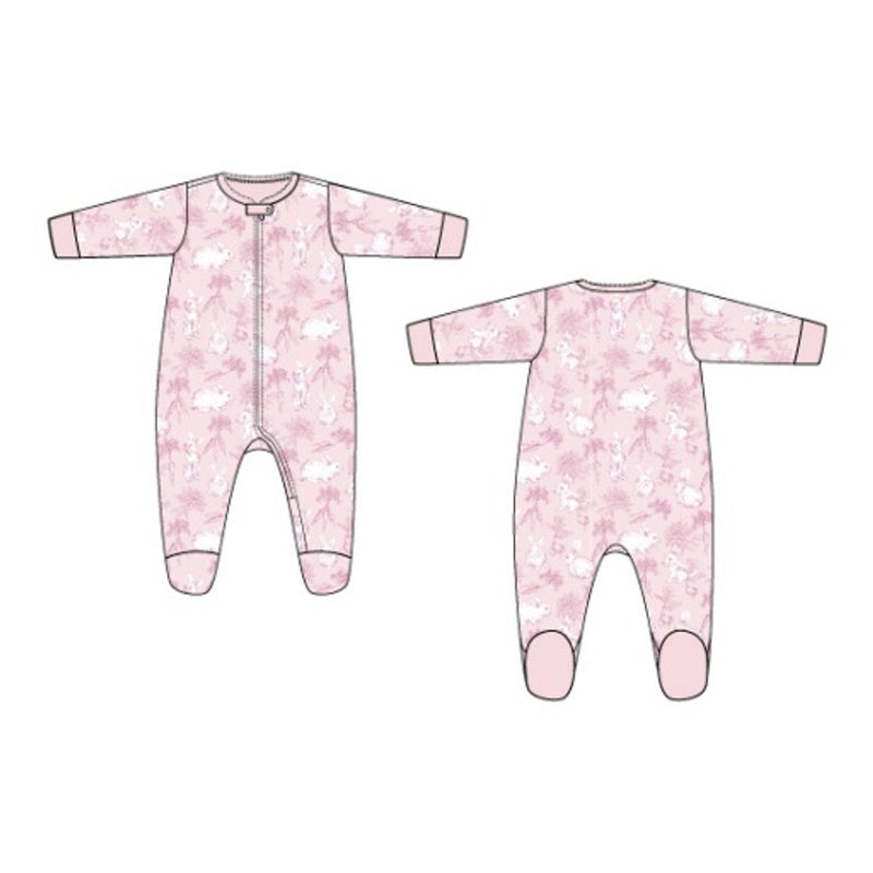 Janie and Jack - Kids Bg K Pink Buny Toile Footie E1