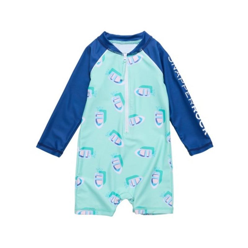 Snapper Rock - Boys Float Your Boat Long Sleeve Sunsuit