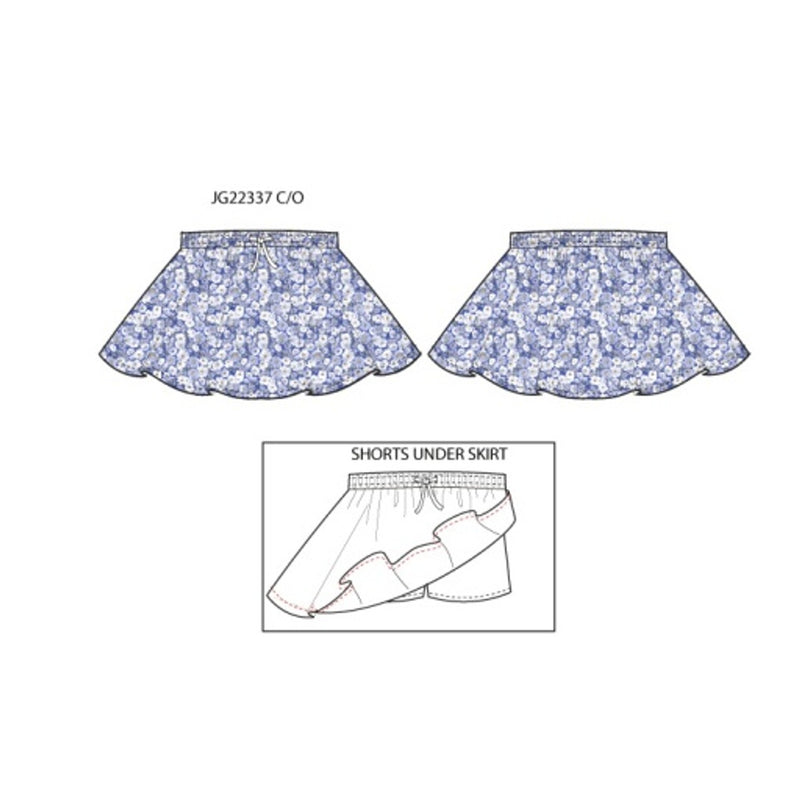 Janie and Jack - Girls with X Blu Ditsy Skort Sp2