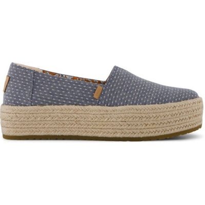 TOMS - Womens Valencia Espadrille - Niagara Mist Chambray Dot