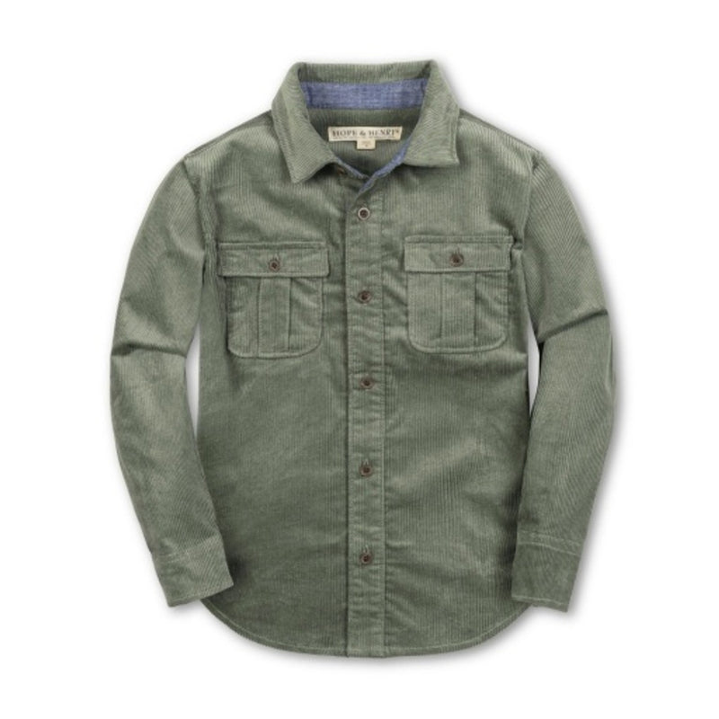 Hope & Henry - Boys Organic Corduroy Flap Pocket Shirt