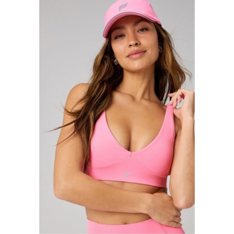 Fabletics - Womens Pureluxe Longline Low Impact Bra - Strawberry Milkshake