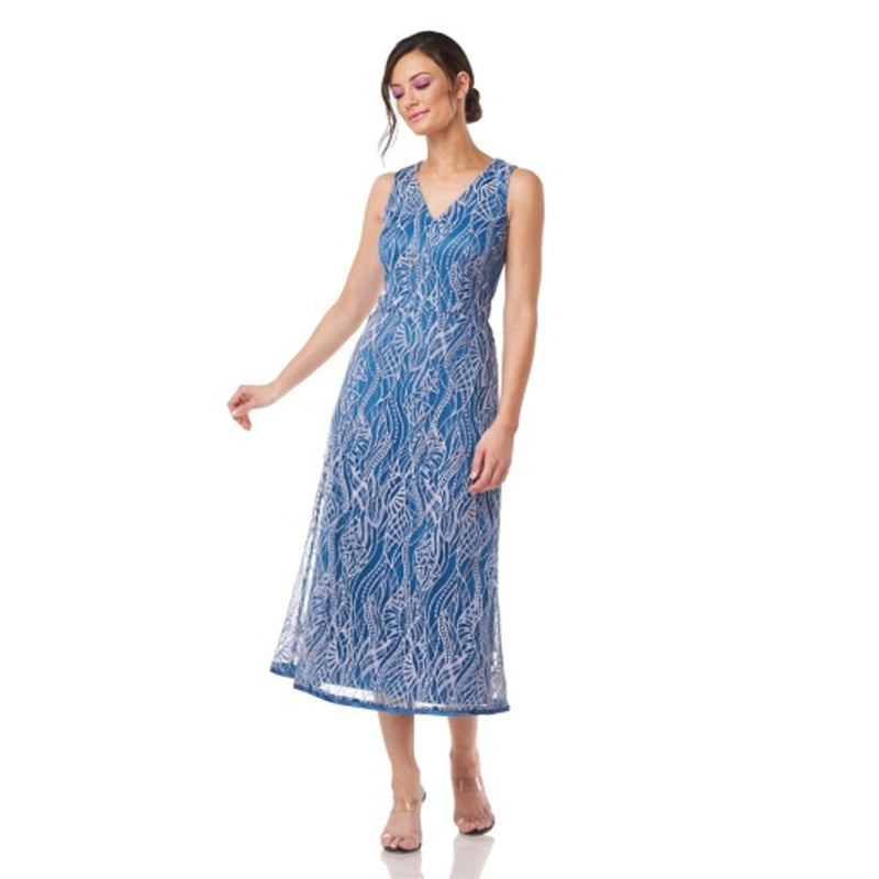 JS Collections - Womens Ellen V-Neck T-Length Dress