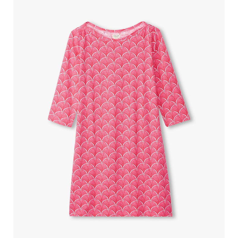 Little Blue House - Unisex Bateau Dress Coral Fans