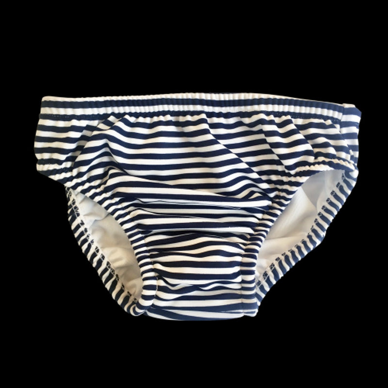 Snapper Rock - Baby Navy/White Stripe Swim Diaper