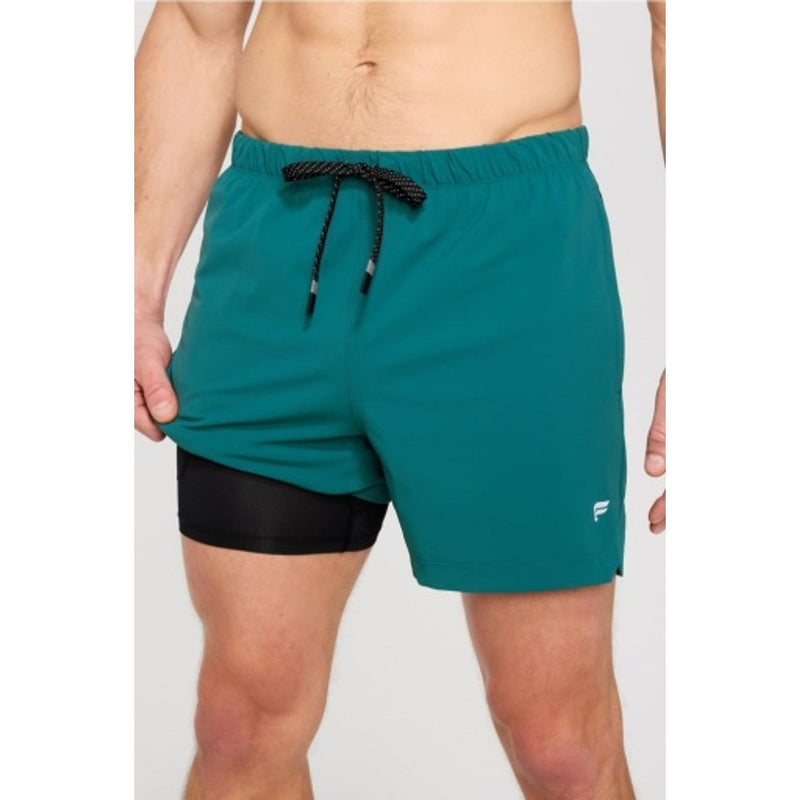 Fabletics - Mens the 5" One Short (Lined) - Green Abyss