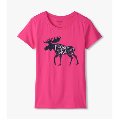 Little Blue House - Raspberry Moose Womens Pajama Tee