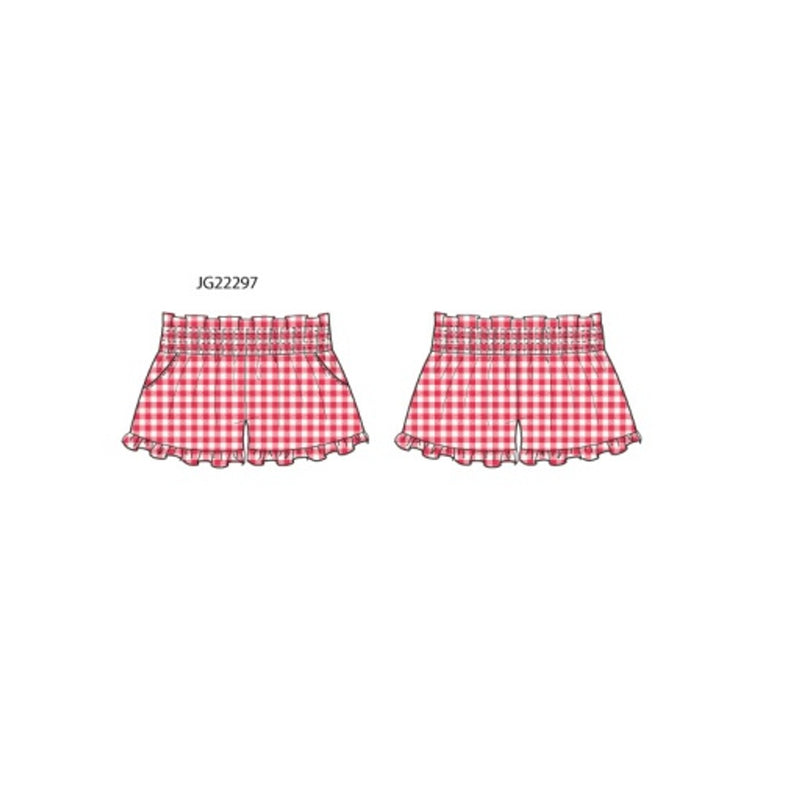 Janie and Jack - Girls with Red Gingham Short Sm0