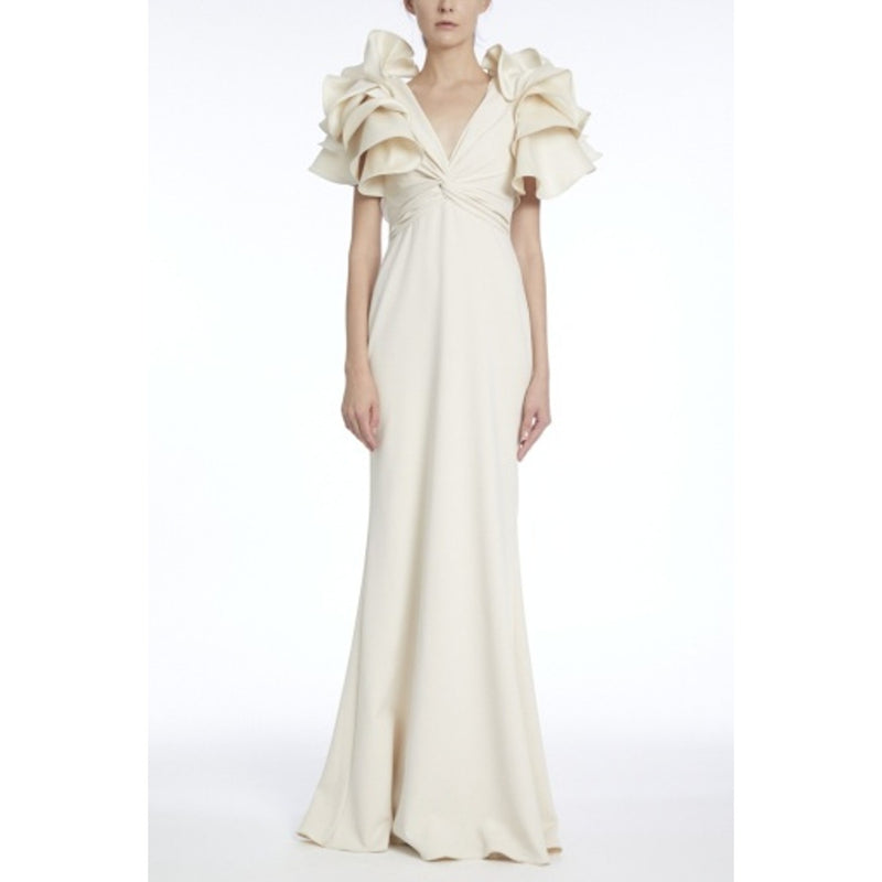 Badgley Mischka - Womens Ruffle Slv Gown