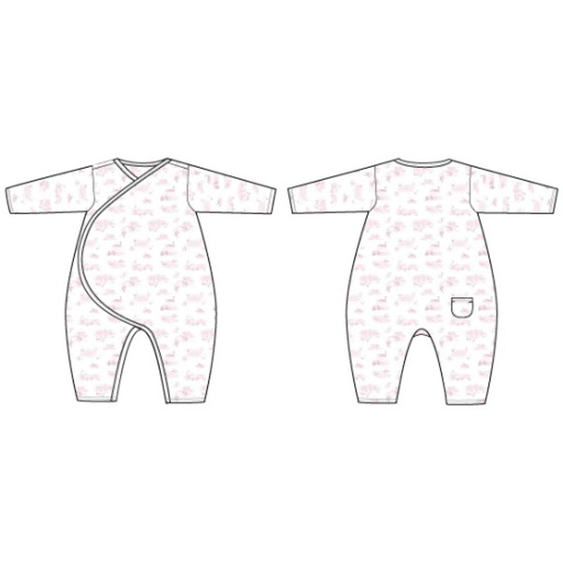 Janie and Jack - Baby G K White Pink Farm Scenic Kimono Onepiece Sig1