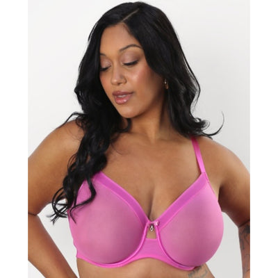 Ariela - Womens Sheer Mesh Full Coverage Unlined Underwire Bra - Flirt