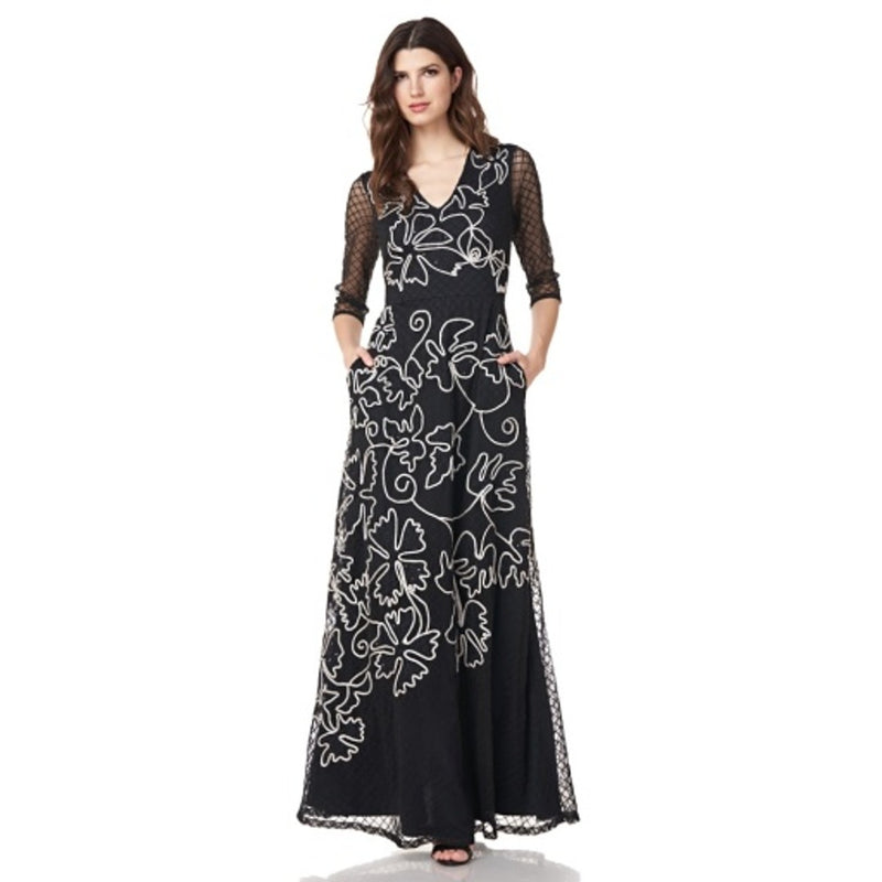 JS Collections - Womens Lace Inset Vine Gown