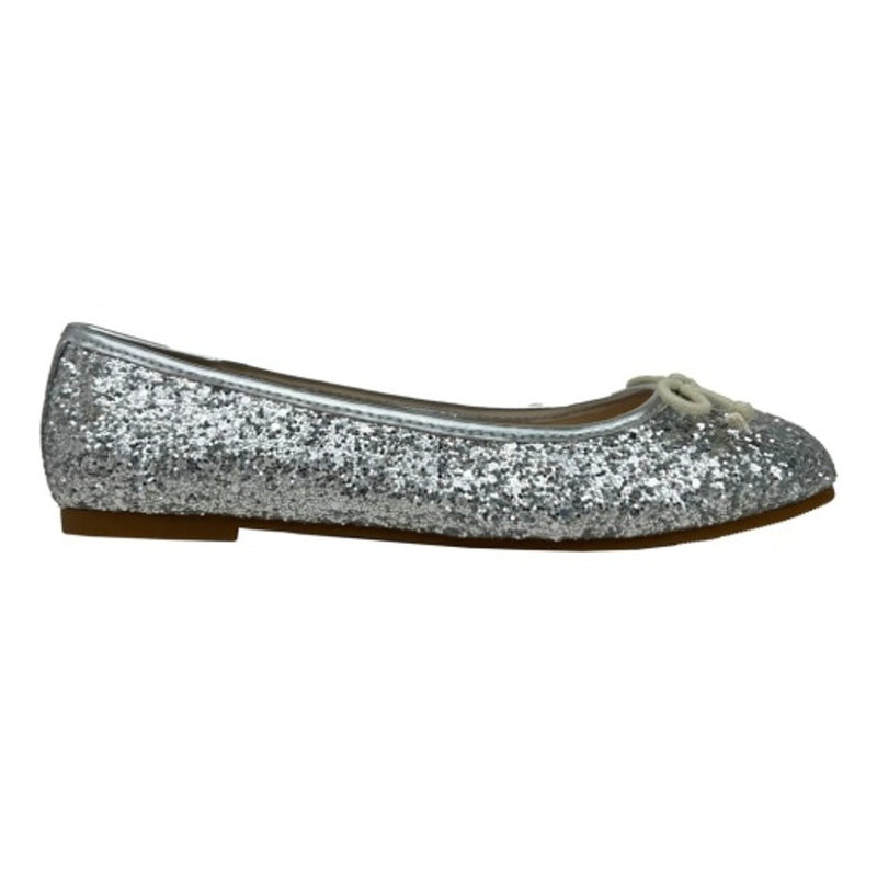 Yosi Samra - Kids Miss Sadie Ballet Flat in Silver Glitter Kids