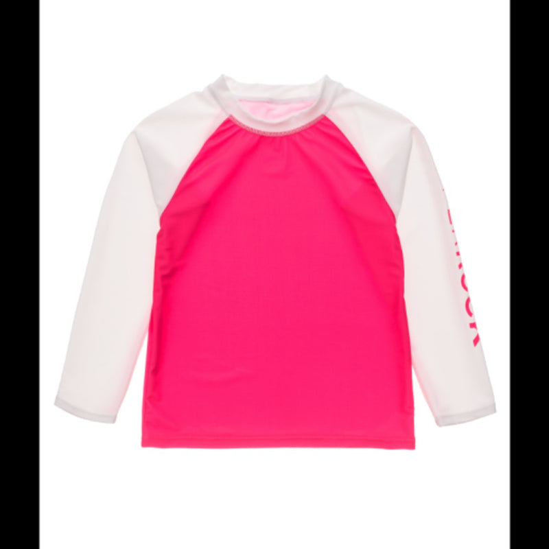 Snapper Rock - Girls Lipstick White Sleeve Long Sleeve Rash Top