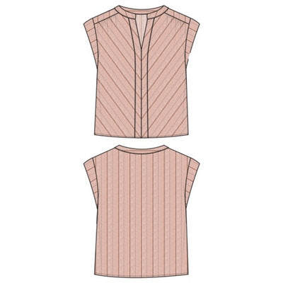 Liverpool Los Angeles - Womens Short Sleeve Popover Woven Top