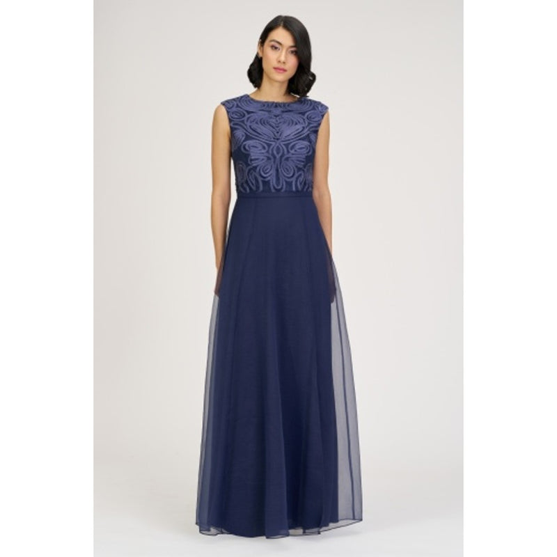 JS Collections - Womens Keira Mixed Soutache Gown