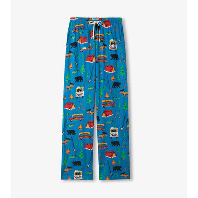 Little Blue House - Retro Camping Womens Jersey Pajama Pants