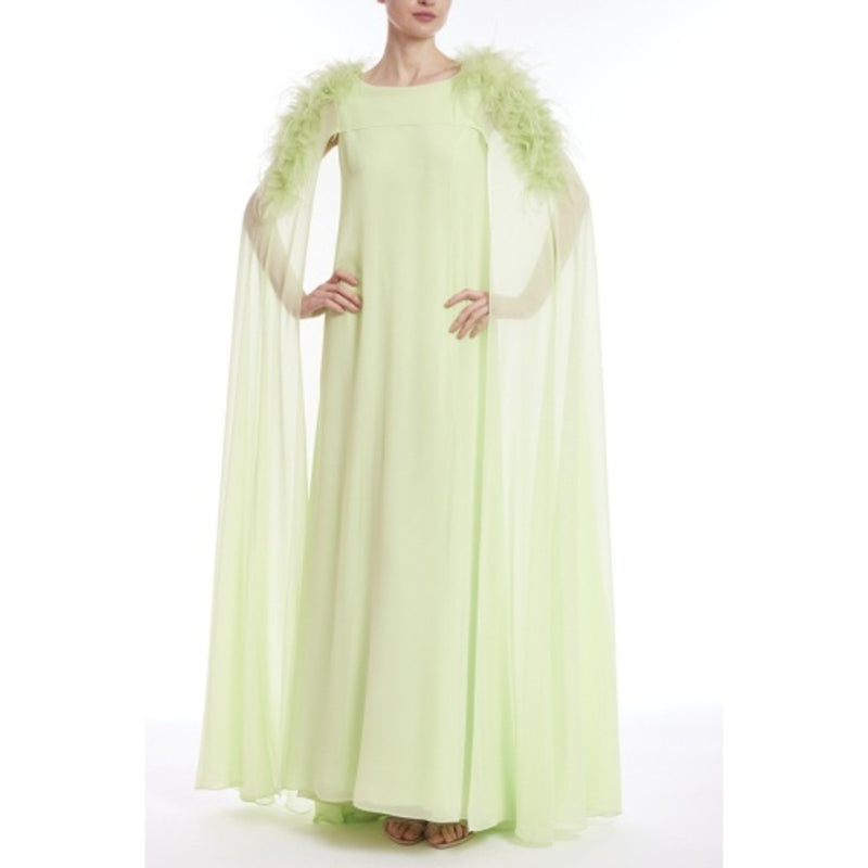 Badgley Mischka - Womens Feather Shld Cape