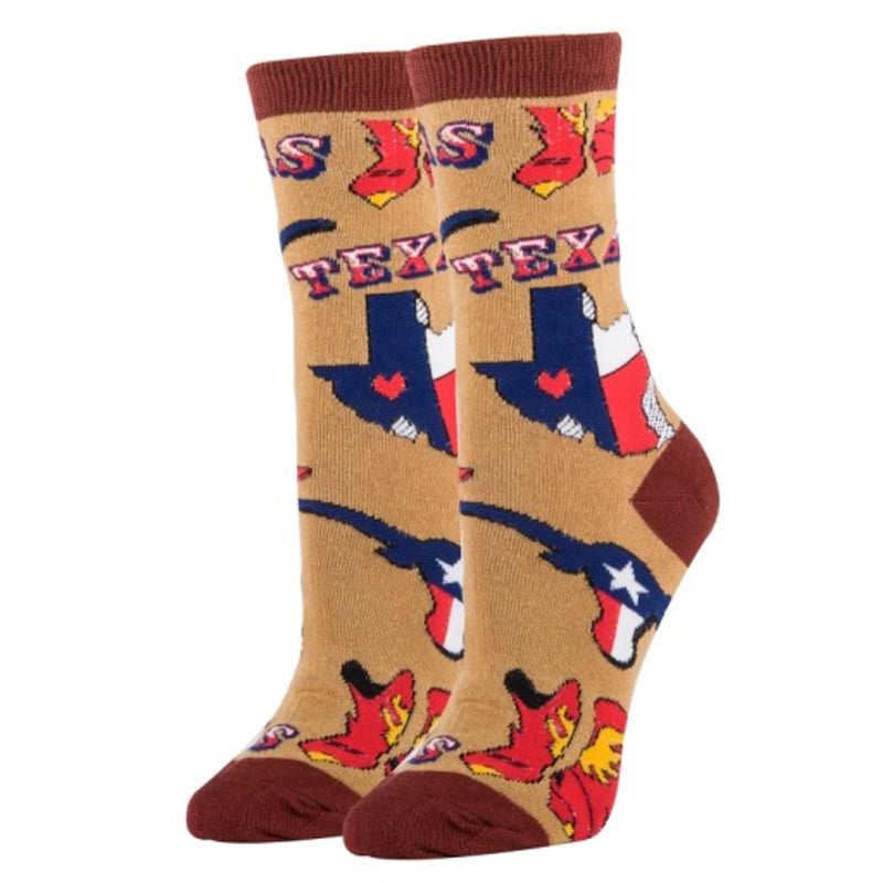 Oooh Yeah - Womens Crew Socks-Texas Love