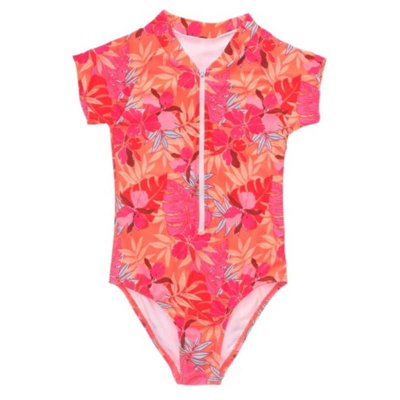 Snapper Rock - Girls Tropical Punch Short Sleeve Surf Suit