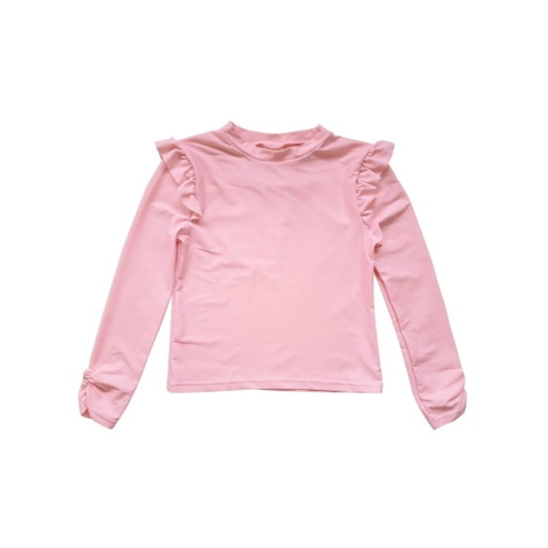 Snapper Rock - Girls Ballet Pink Long Sleeve Rash Top