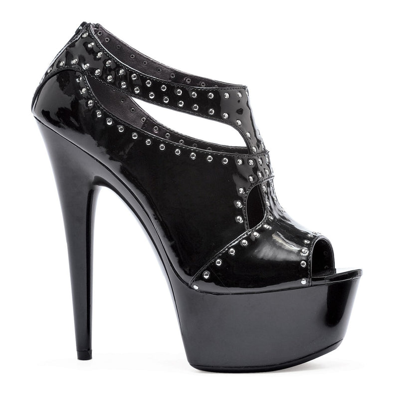 Ellie Shoes - 6" Pointed Heel with Platform Silver Studs