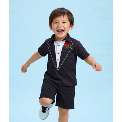 Tipsy Elves - Boys Toddler Boy's Tuxedo Golf Polo